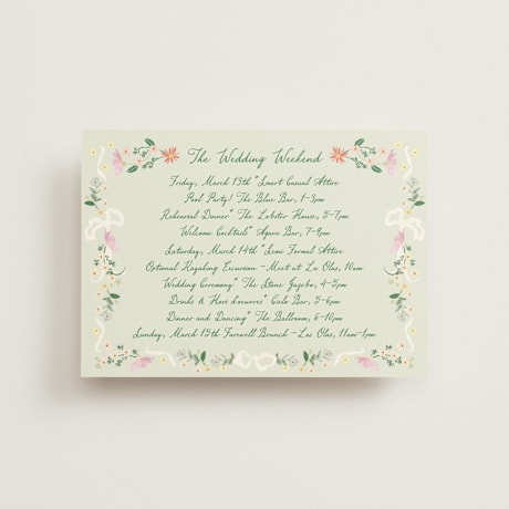 Petite Wedding Weekend Itinerary Cards
