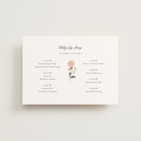 Petite Wedding Weekend Itinerary Cards