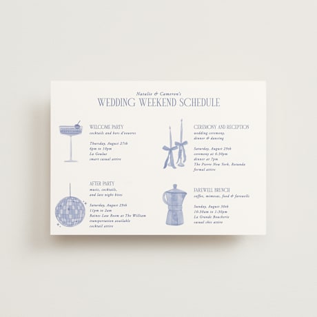 Petite Wedding Weekend Itinerary Cards