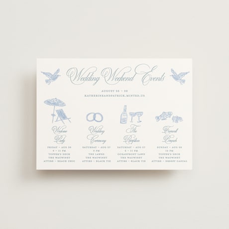 Petite Wedding Weekend Itinerary Cards