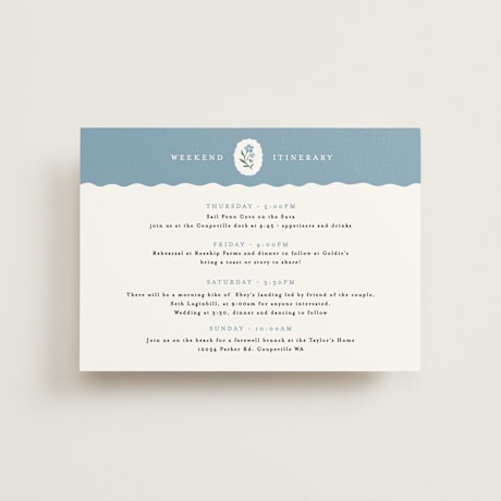 Petite Wedding Weekend Itinerary Cards
