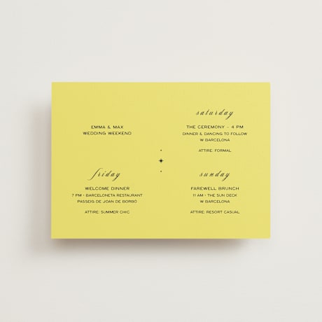 Petite Wedding Weekend Itinerary Cards