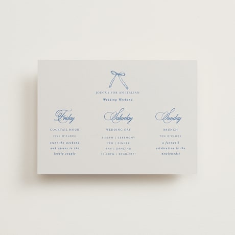 Petite Wedding Weekend Itinerary Cards