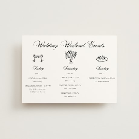 Petite Wedding Weekend Itinerary Cards