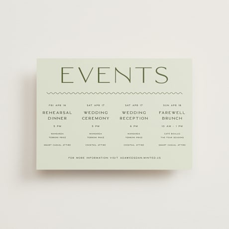 Petite Wedding Weekend Itinerary Cards