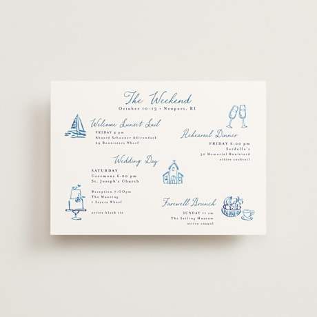 Petite Wedding Weekend Itinerary Cards
