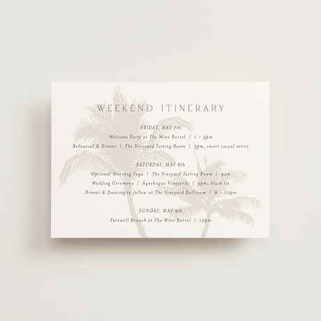 Petite Wedding Weekend Itinerary Cards
