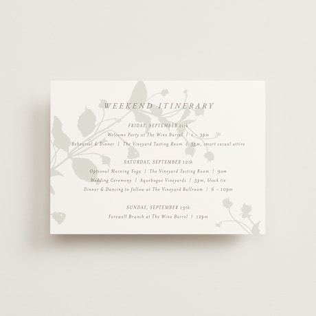 Petite Wedding Weekend Itinerary Cards