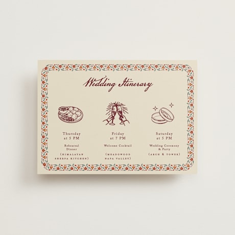 Petite Wedding Weekend Itinerary Cards