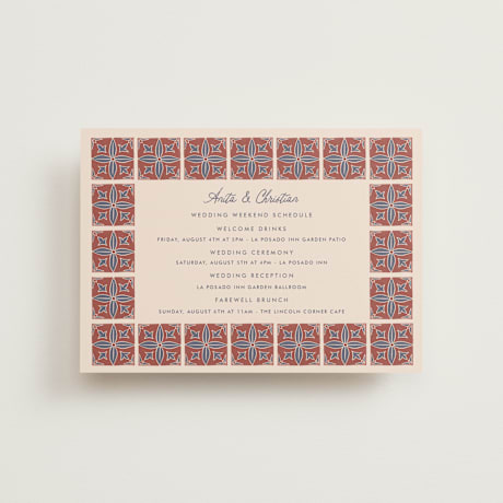 Petite Wedding Weekend Itinerary Cards