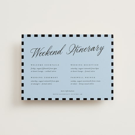 Petite Wedding Weekend Itinerary Cards