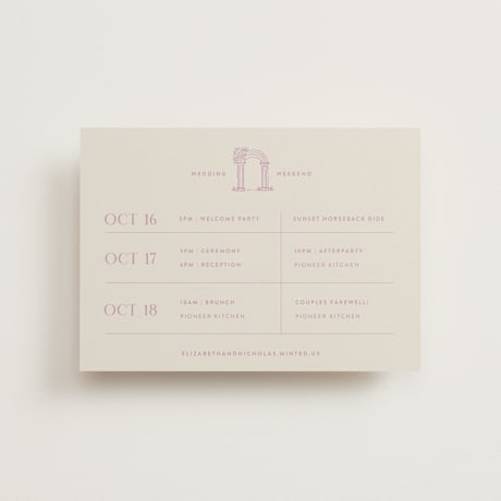 Petite Wedding Weekend Itinerary Cards
