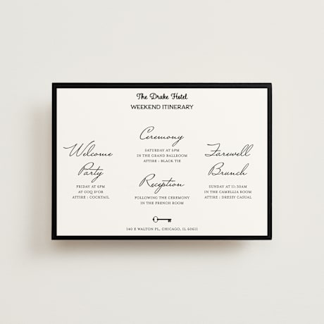 Petite Wedding Weekend Itinerary Cards