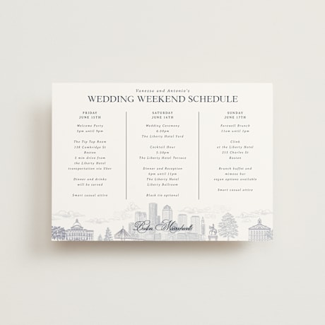 Petite Wedding Weekend Itinerary Cards