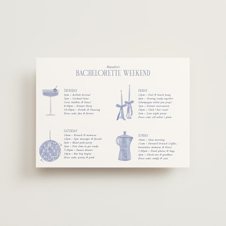 Petite Wedding Weekend Itinerary Cards