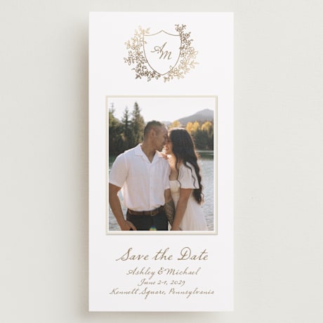 Foil-Pressed Tall Save the Date Cards