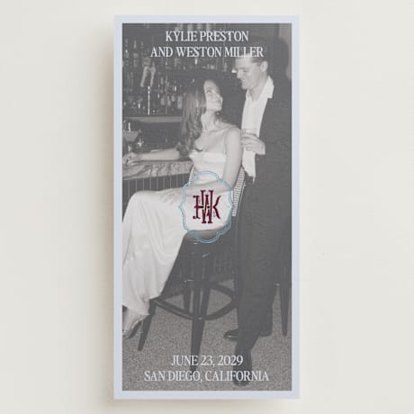 Foil-Pressed Tall Save the Date Cards