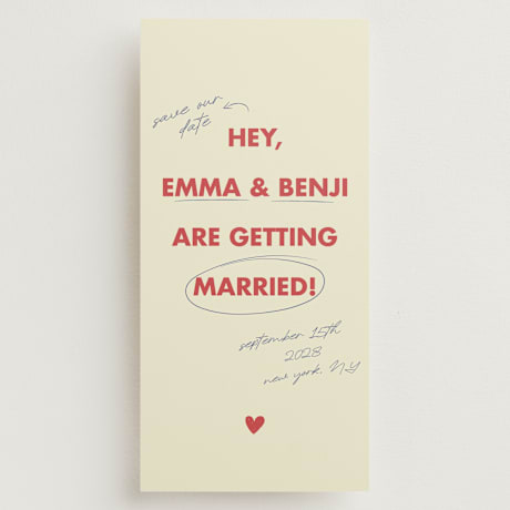 Tall Save the Date Cards