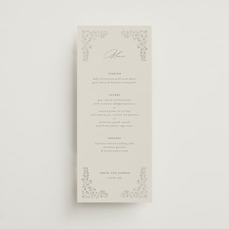 Foil-Pressed Long Menus