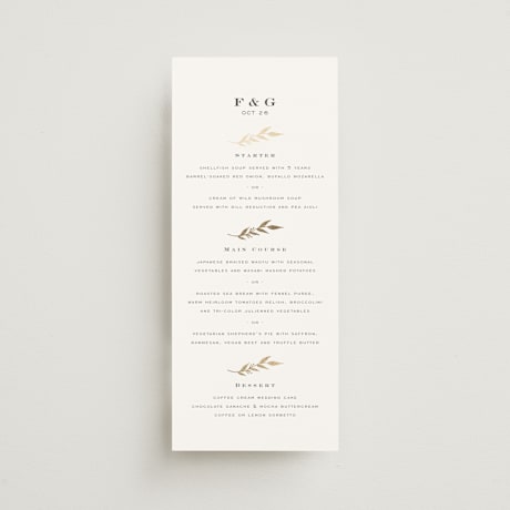 Foil-Pressed Long Menus