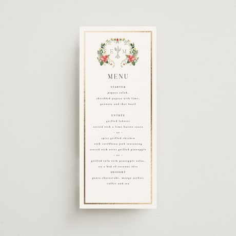 Foil-Pressed Long Menus