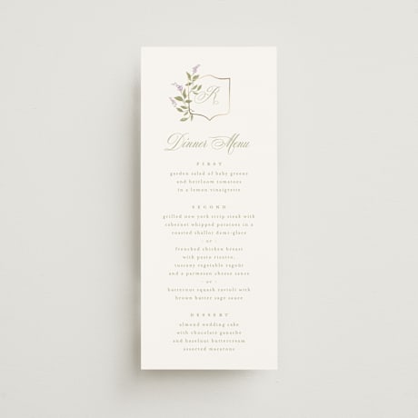 Foil-Pressed Long Menus
