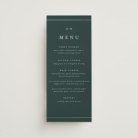 Foil-Pressed Long Menus