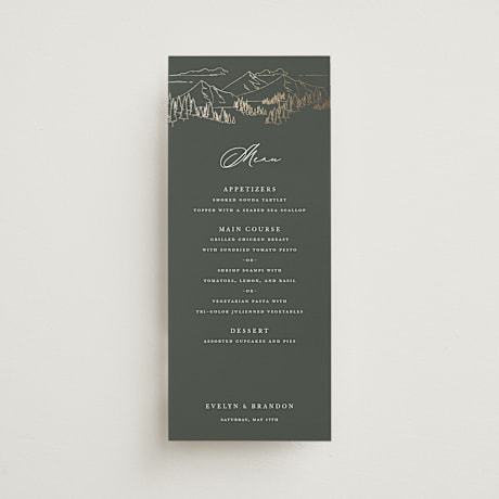 Foil-Pressed Long Menus