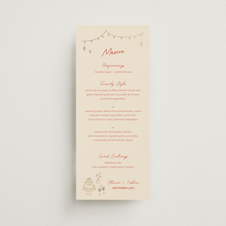 Foil-Pressed Long Menus