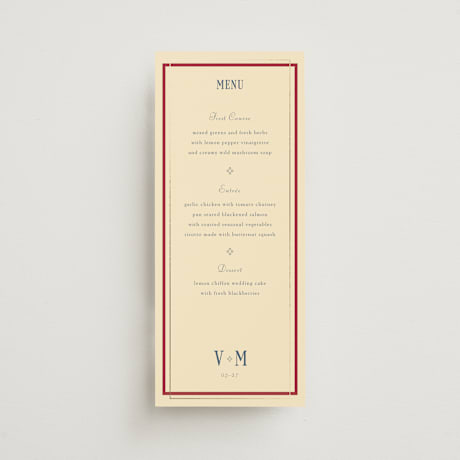 Foil-Pressed Long Menus