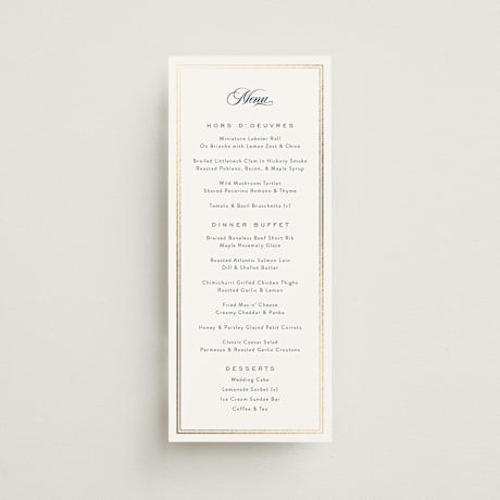 Foil-Pressed Long Menus