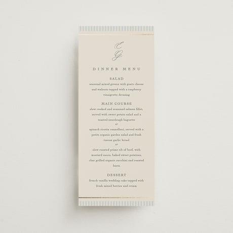 Foil-Pressed Long Menus