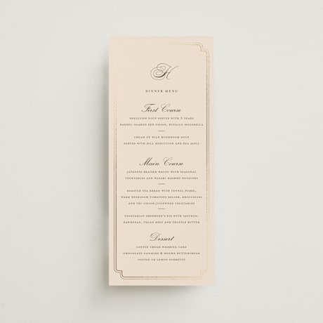Foil-Pressed Long Menus