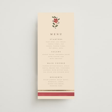 Foil-Pressed Long Menus