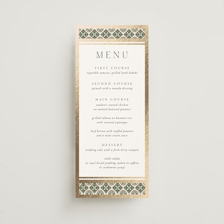 Foil-Pressed Long Menus