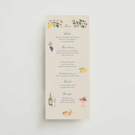 Foil-Pressed Long Menus