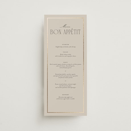 Foil-Pressed Long Menus