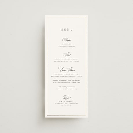 Foil-Pressed Long Menus