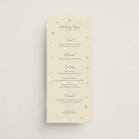 Foil-Pressed Long Menus
