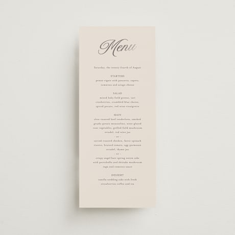 Foil-Pressed Long Menus