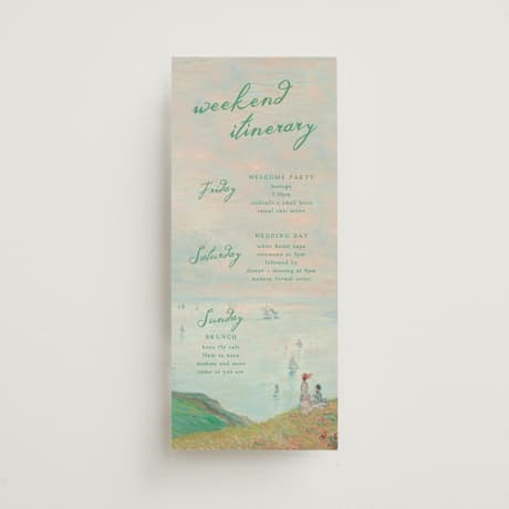 Tall Wedding Weekend Itinerary Cards