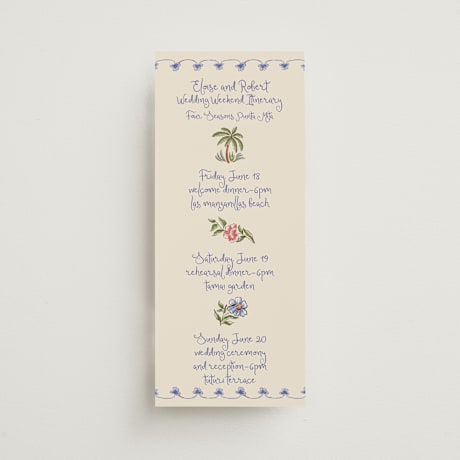 Tall Wedding Weekend Itinerary Cards