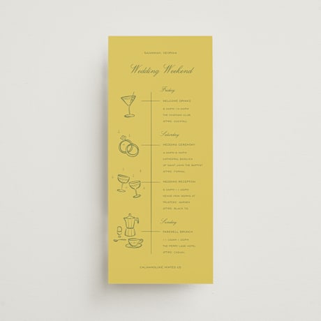 Tall Wedding Weekend Itinerary Cards