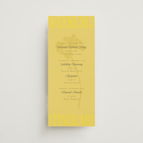 Tall Wedding Weekend Itinerary Cards