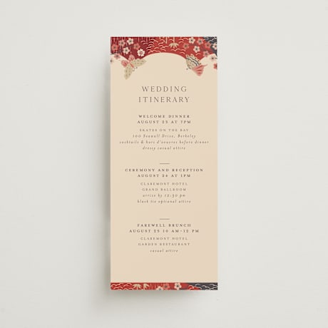 Tall Wedding Weekend Itinerary Cards