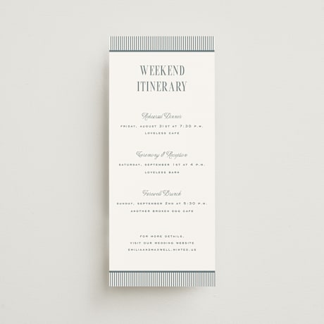 Tall Wedding Weekend Itinerary Cards