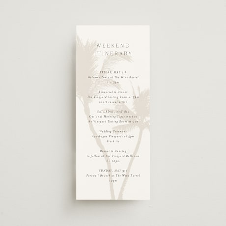 Tall Wedding Weekend Itinerary Cards