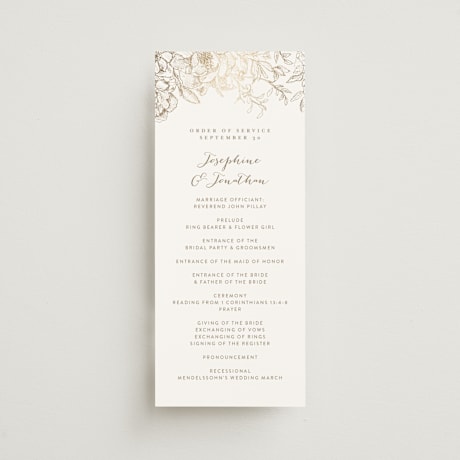 Foil-Pressed Wedding Programs