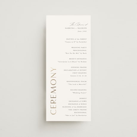 Foil-Pressed Wedding Programs