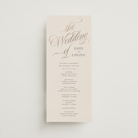 Foil-Pressed Wedding Programs